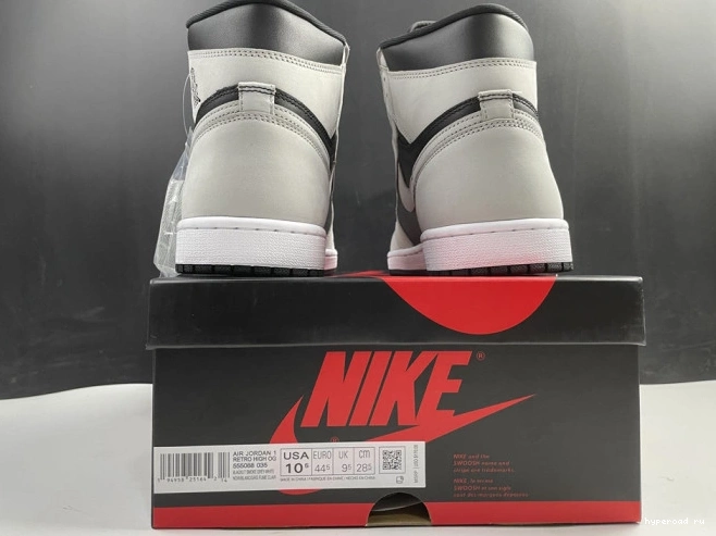 Air Smoke Jordan Grey High 1 Retro Black 555088-035 White Light 0825